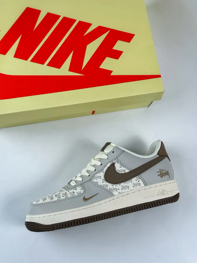 Nike Air Force 1 Low 07 x Stussy Collaboration Gray White