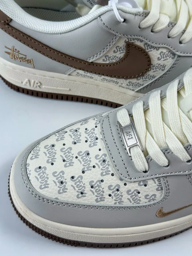 Nike Air Force 1 Low 07 x Stussy Collaboration Gray White