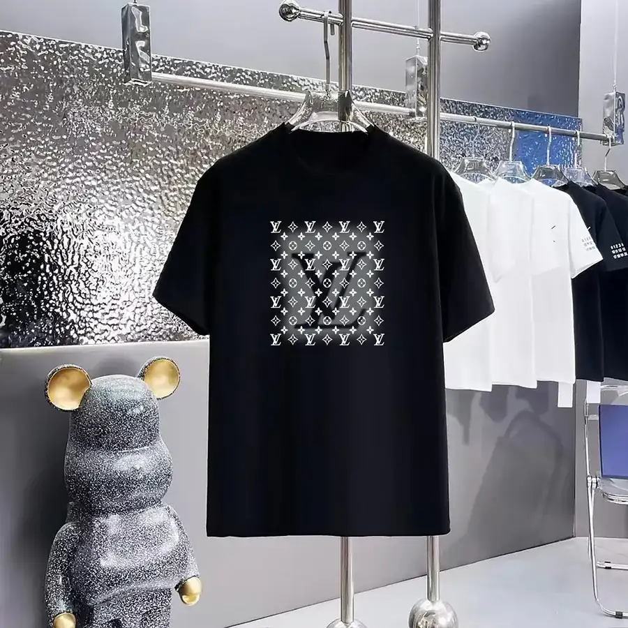 LOUIS VUITTON Print Round Neck Short Sleeve T Shirt