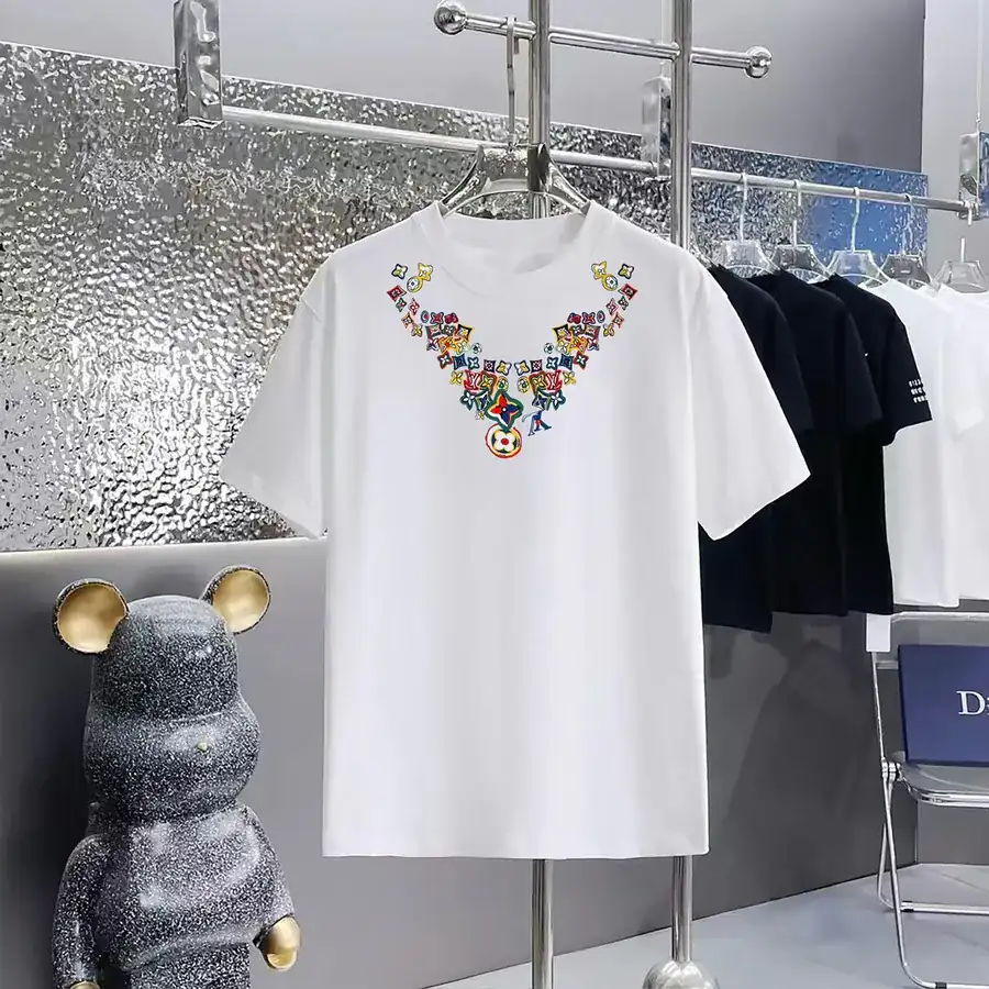 LOUIS VUITTON Print Round Neck Short Sleeve T Shirt