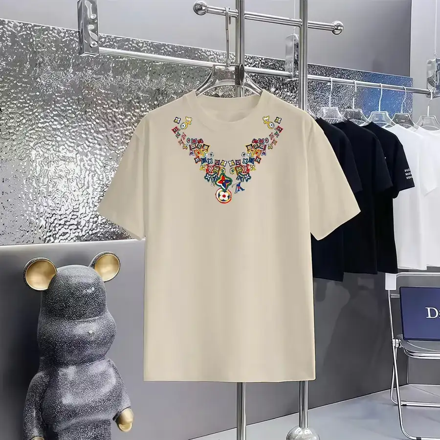 LOUIS VUITTON 160 Version Printed Round Neck Short Sleeve T Shirt