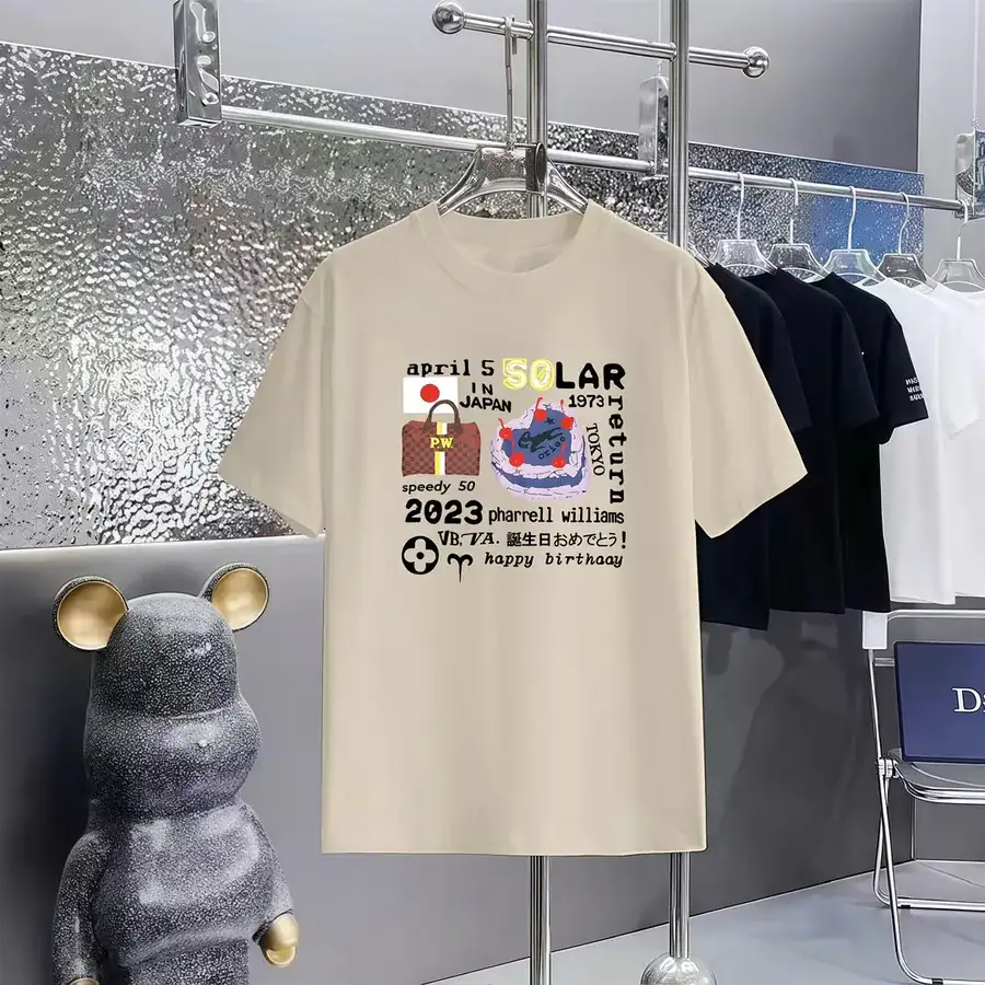 Louis Vuitton 160 Version Printed Round Neck Short Sleeve T Shirt