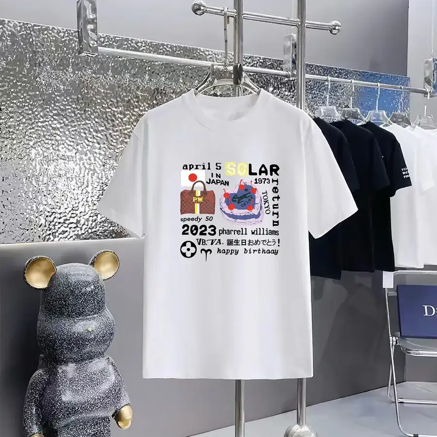 LOUIS VUITTON 160 Version Print Round Neck Short Sleeve T Shirt