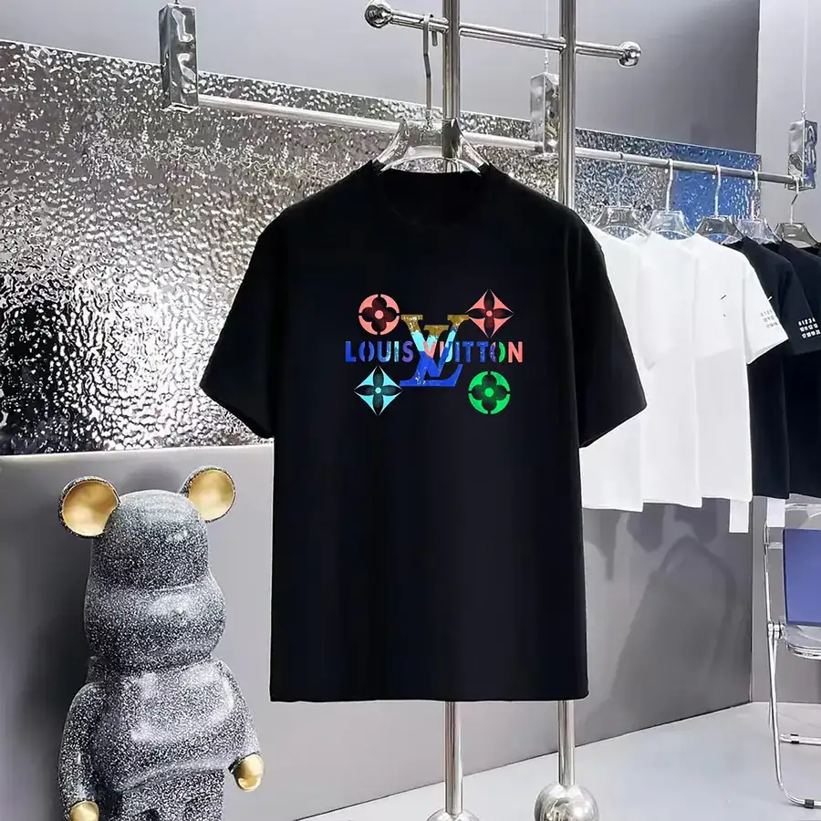 LOUIS VUITTON 160 Version Print Round Neck Short Sleeve T Shirt