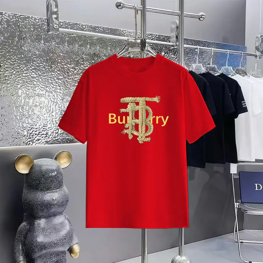 BURBERRY Barbour Print Round Neck Short Sleeve T Shirt