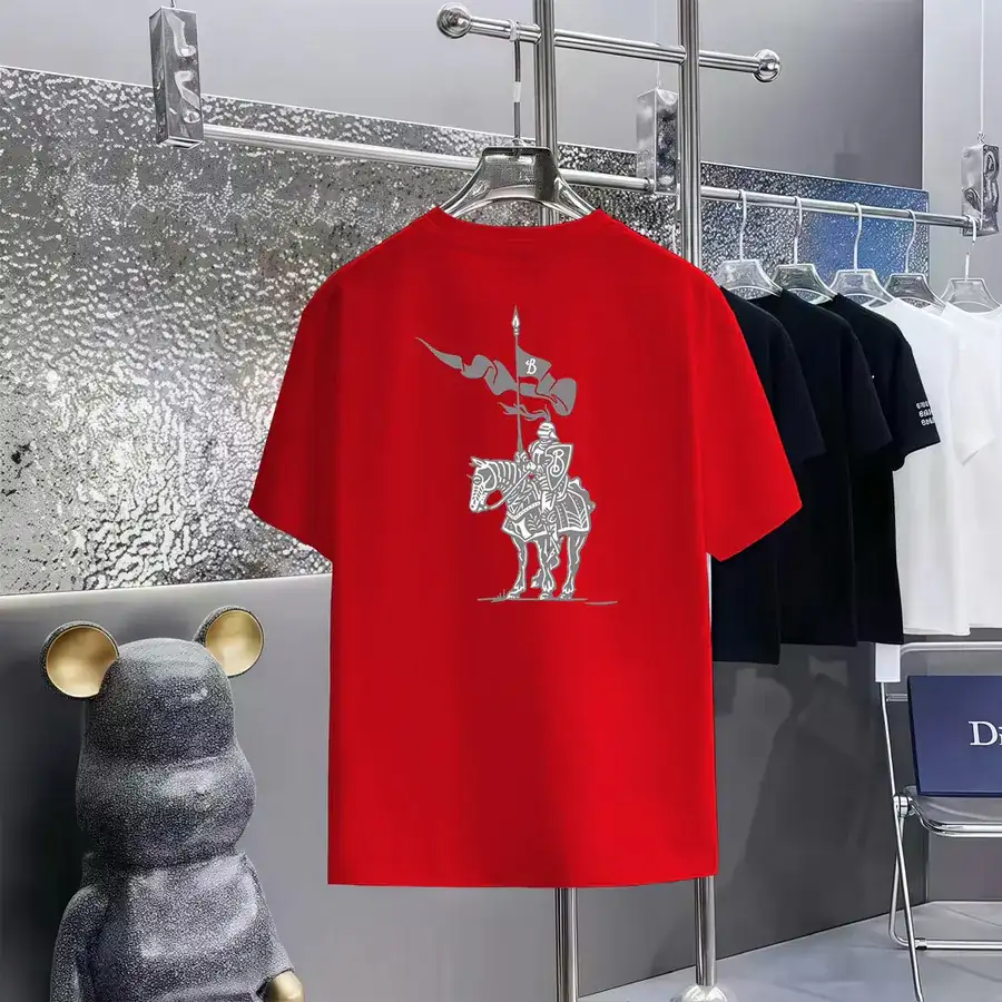 BURBERRY Barbour Print Round Neck Short Sleeve T Shirt