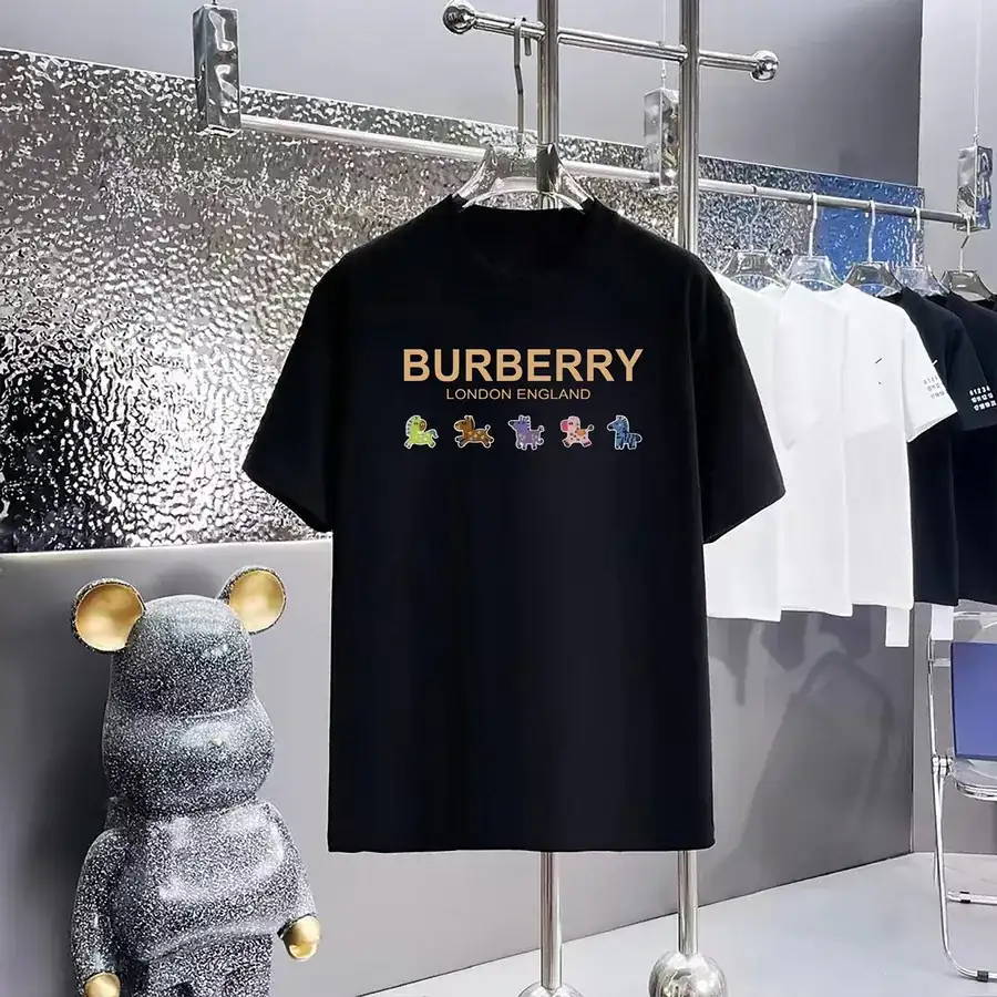 BURBERRY Barbour Print Round Neck Short Sleeve T Shirt