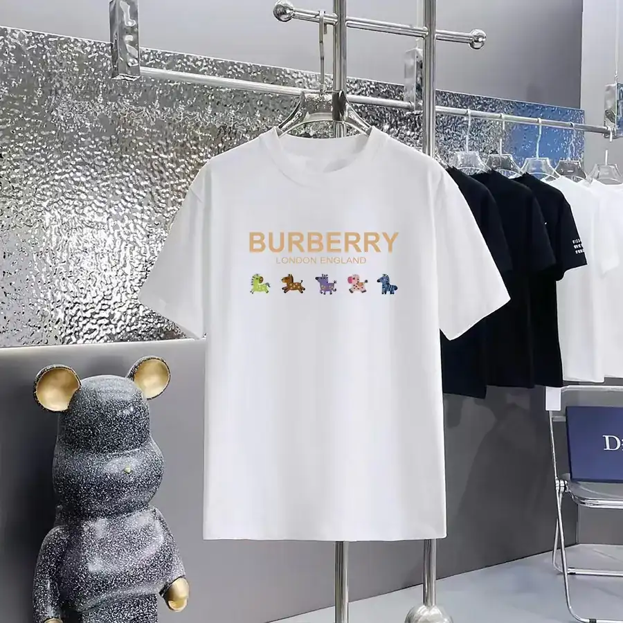 BURBERRY Barbour Print Round Neck Short Sleeve T Shirt