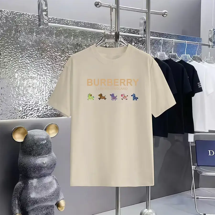 Burberry Printed Round Neck Short Sleeve T Shirt