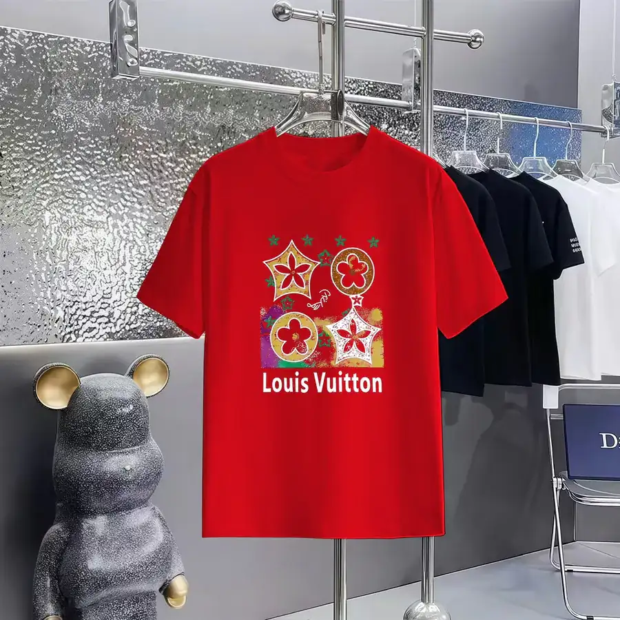 LOUIS VUITTON 160 Version Printed Round Neck Short Sleeve T Shirt