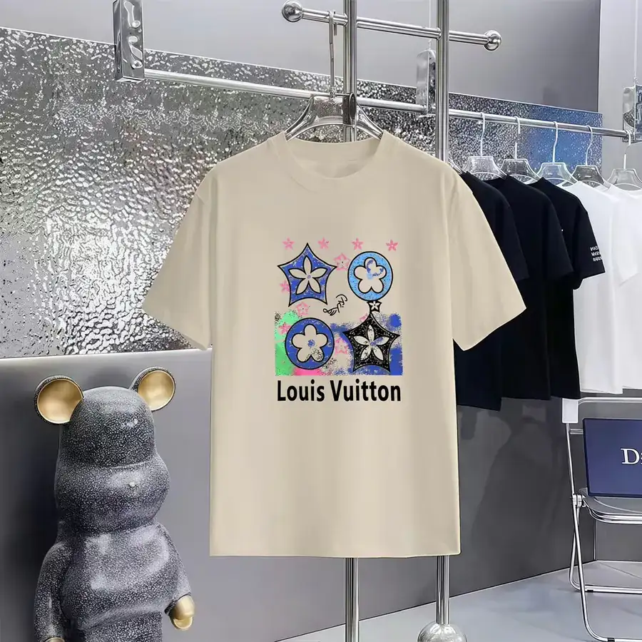 LOUIS VUITTON 160 Version Print Round Neck Short Sleeve T Shirt