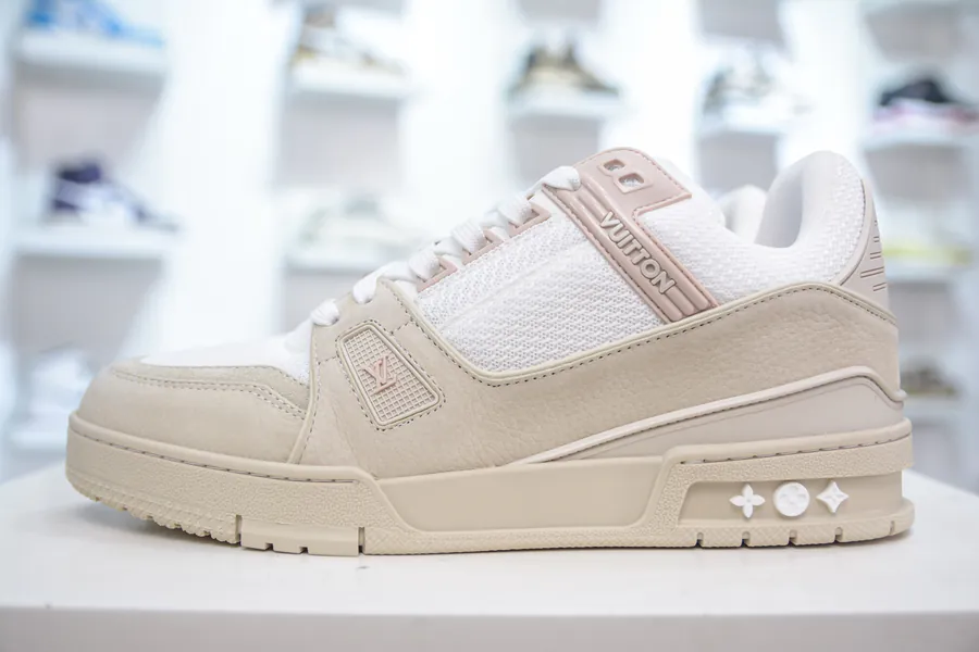 LV Trainer Sport Shoes with Mesh and Grained Calfskin