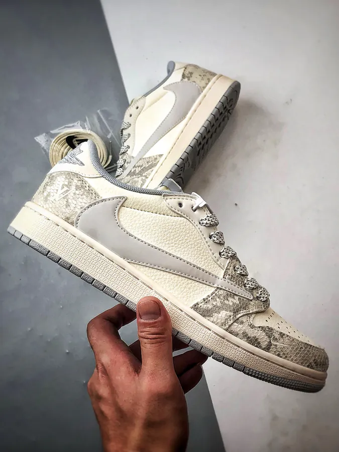 LV Snake Print Air Jordan 1 Low OG Premium Custom