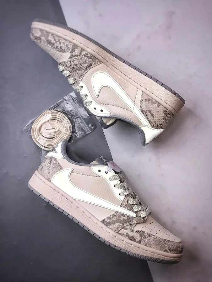 LV Snake Print Air Jordan 1 Low OG Premium Custom