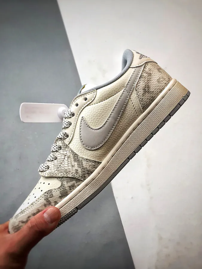 LV Snake Print Air Jordan 1 Low OG Premium Custom