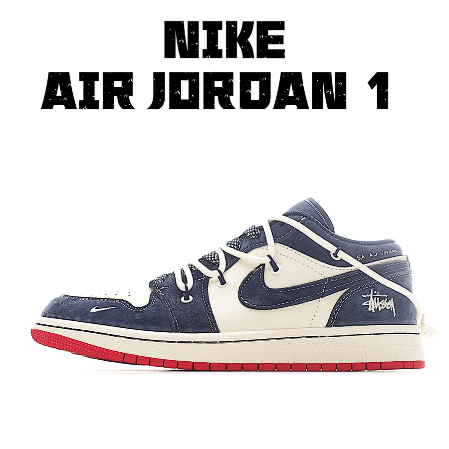 KK Version Air 1 Low 1 Collaboration Blue Red Laces