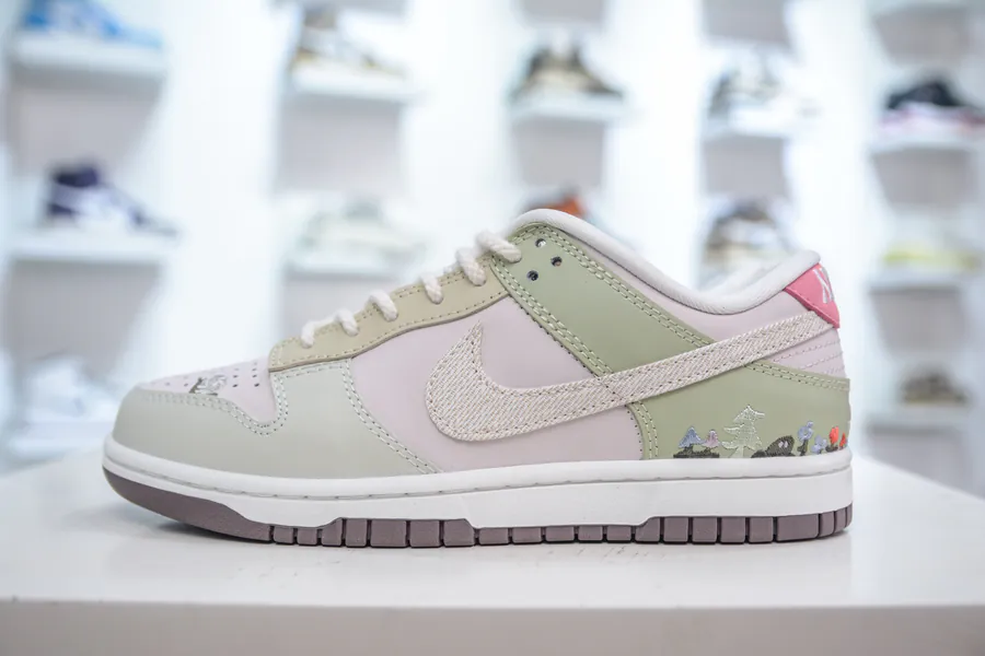 Nike Dunk Low Mushroom Green Pink