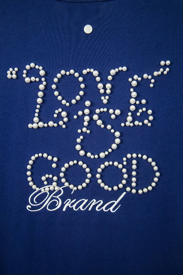 GOODBRAND 25ss Pearl Embroidery Short Sleeve