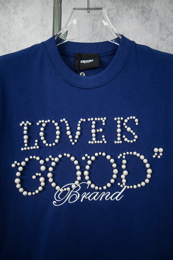 GOODBRAND 25ss Pearl Embroidery Short Sleeve