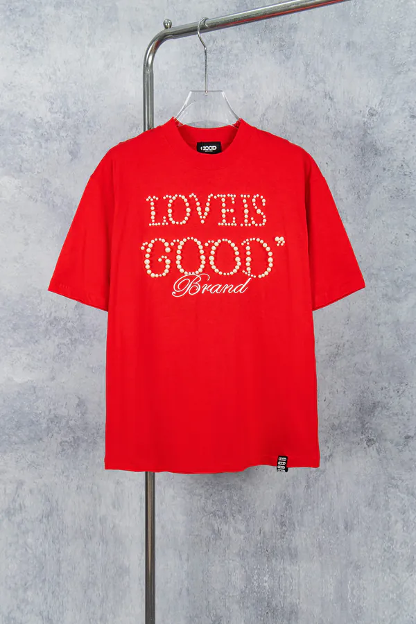 GOODBRAND 25ss Pearl Embroidery Short Sleeve