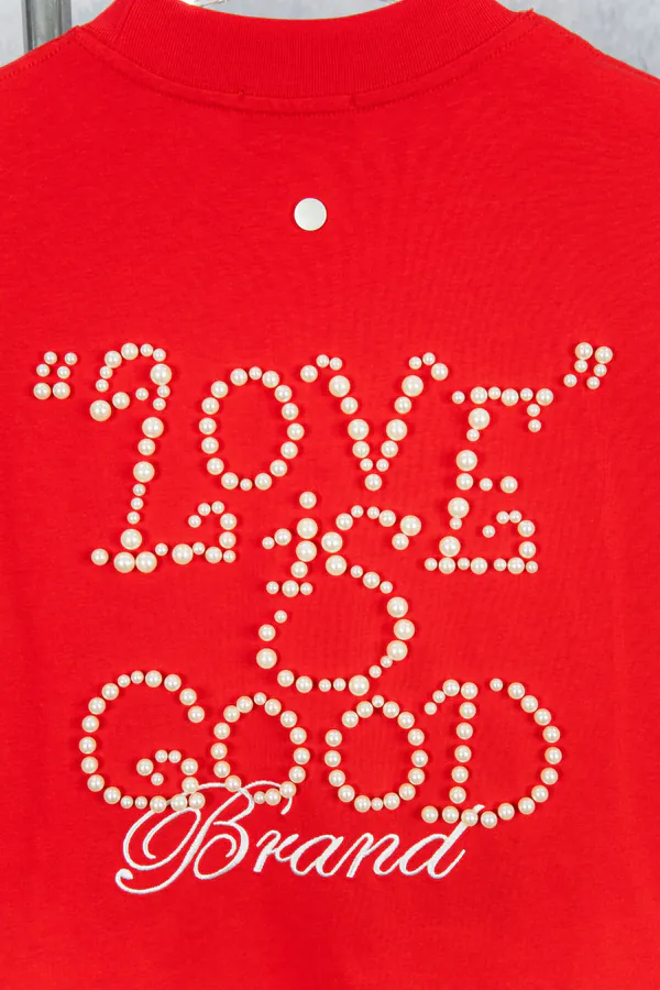 GOODBRAND 25ss Pearl Embroidery Short Sleeve