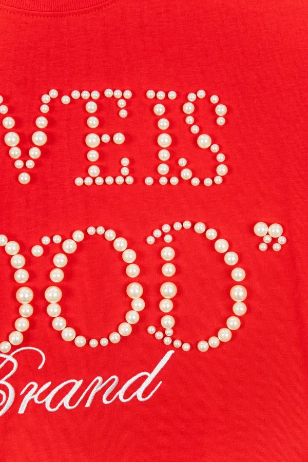 GOODBRAND 25ss Pearl Embroidery Short Sleeve