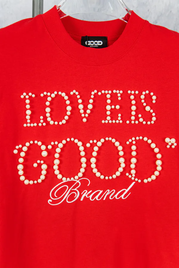 GOODBRAND 25ss Pearl Embroidery Short Sleeve