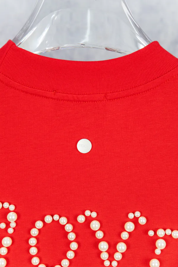 GOODBRAND 25ss Pearl Embroidery Short Sleeve