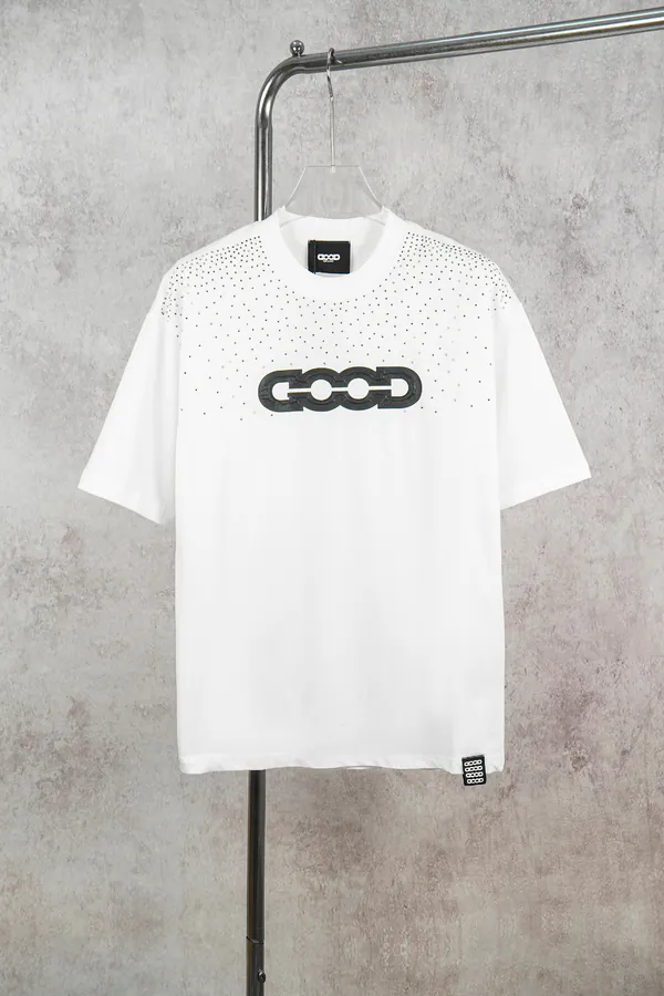 GOODBRAND Stamped Embroidery Logo Print Round Neck T Shirt for Men and Women
