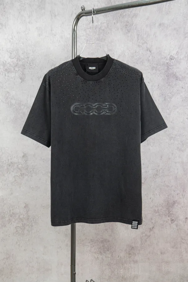 GOODBRAND Stamped Embroidery Logo Print Round Neck T Shirt, Unisex