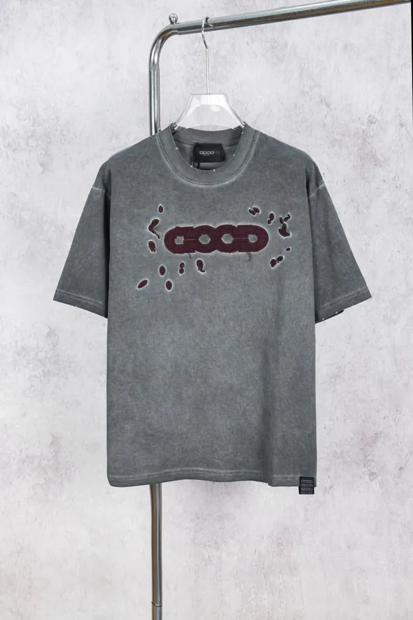 GOODBRAND 25ss Oversized Short Sleeve with Distressed Detail
