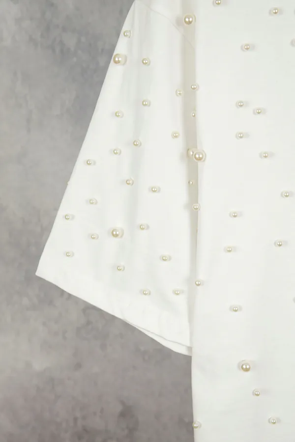 GOODBRAND 25ss Pearl Embroidery Short Sleeve