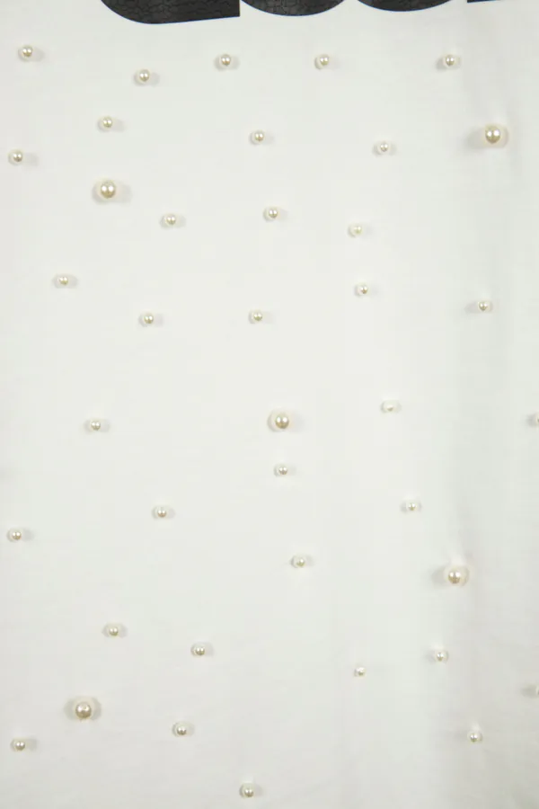 GOODBRAND 25ss Pearl Embroidery Short Sleeve