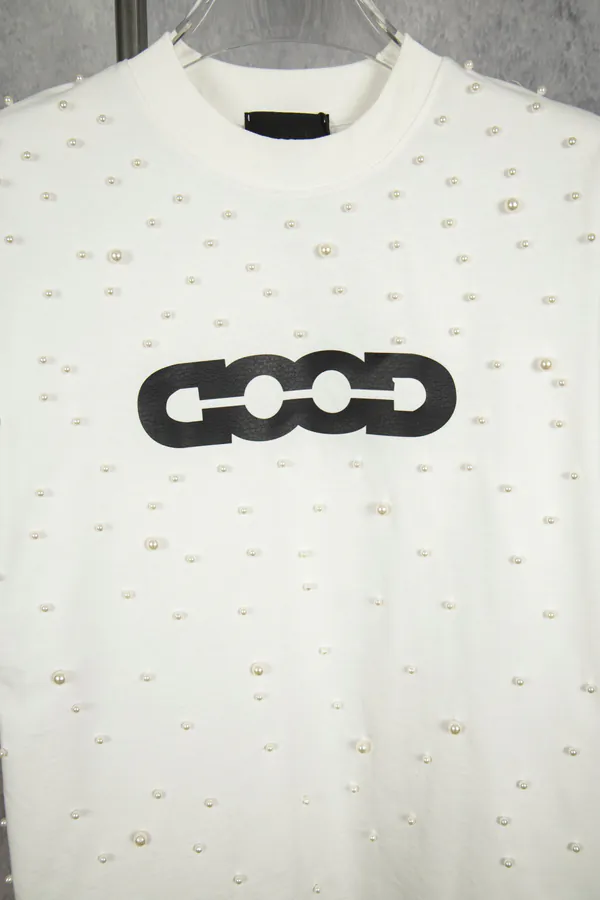 GOODBRAND 25ss Pearl Embroidery Short Sleeve