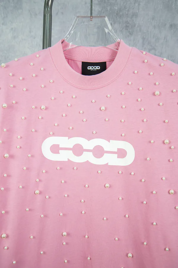 GOODBRAND 25ss Pearl Embroidery Short Sleeve
