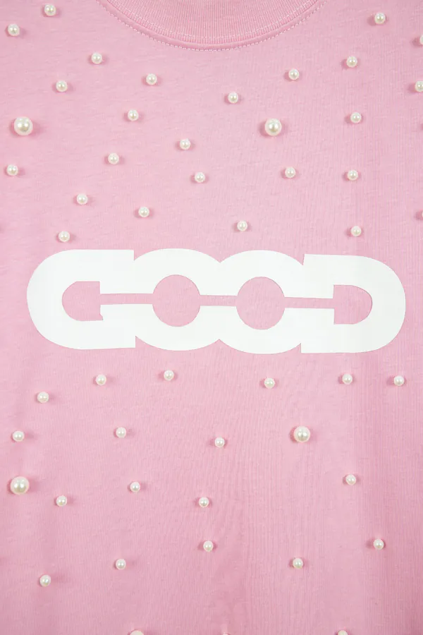 GOODBRAND 25ss Pearl Embroidery Short Sleeve