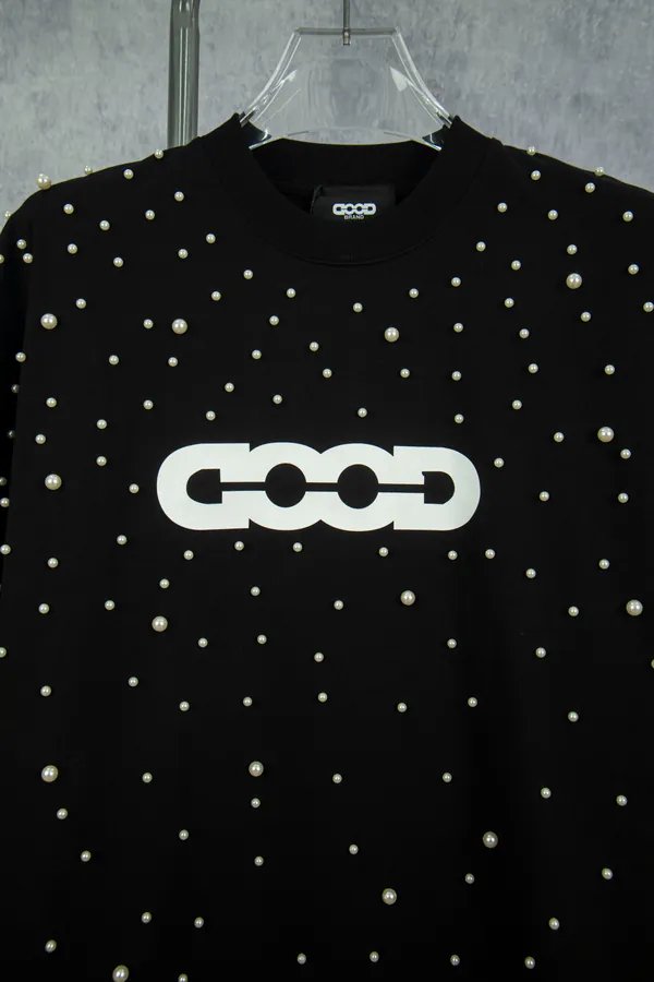 GOODBRAND 25ss Pearl Embroidery Short Sleeve