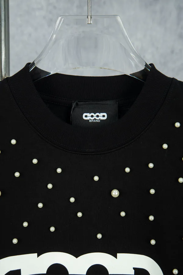 GOODBRAND 25ss Pearl Embroidery Short Sleeve