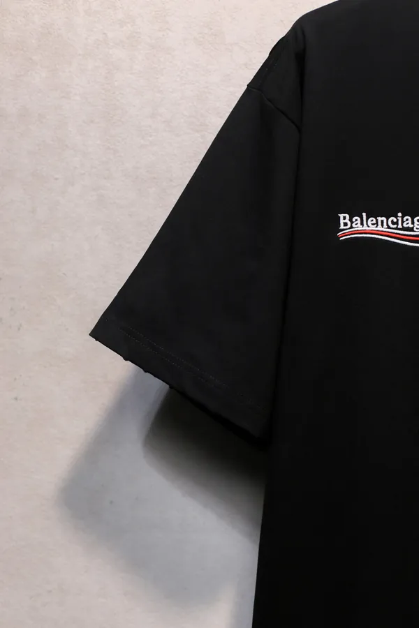 BALENCIAGA Anti Piercing Embroidered Ripped Cola T Shirt