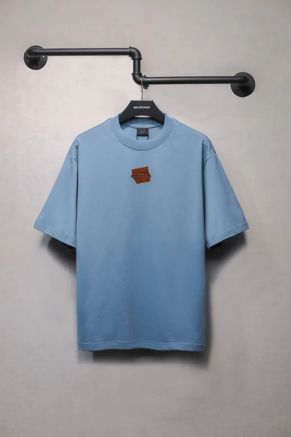 BALENCIAGA Letter T Shirt with Embroidered Logo