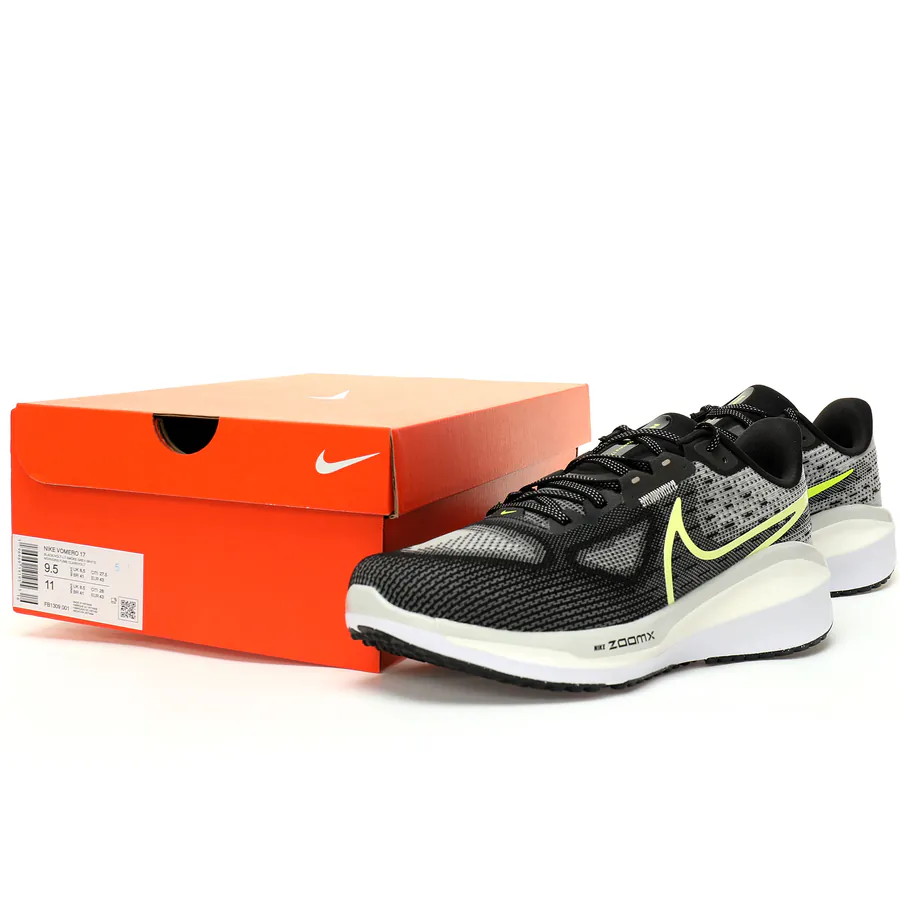 Nike Vomero 17 Black White Volt Lightweight Cushioned Running Shoes