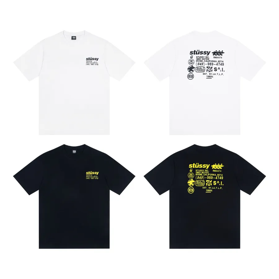 DNA Tee Pient Dyed Logo Print Round Neck Short Sleeve T Shirt