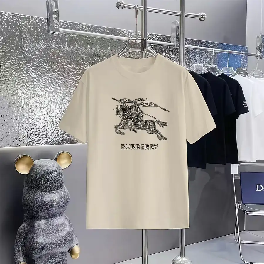 BURBERRY Barbour Print Round Neck Short Sleeve T Shirt