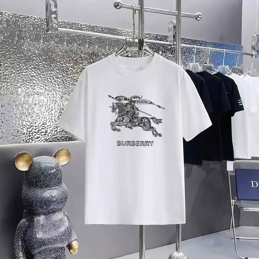 BURBERRY Barbour Print Round Neck Short Sleeve T shirt
