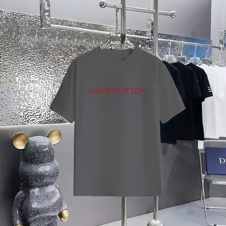 LOUIS VUITTON Print Round Neck Short Sleeve T Shirt