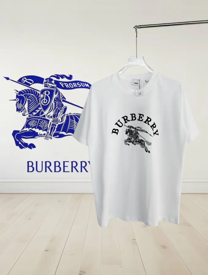 BURBERRY 2025 New Arrival Custom Logo Embroidery T Shirt