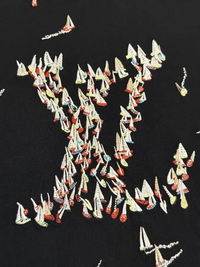 Louis Vuitton 2025ss Latest Embroidered Sail T Shirt