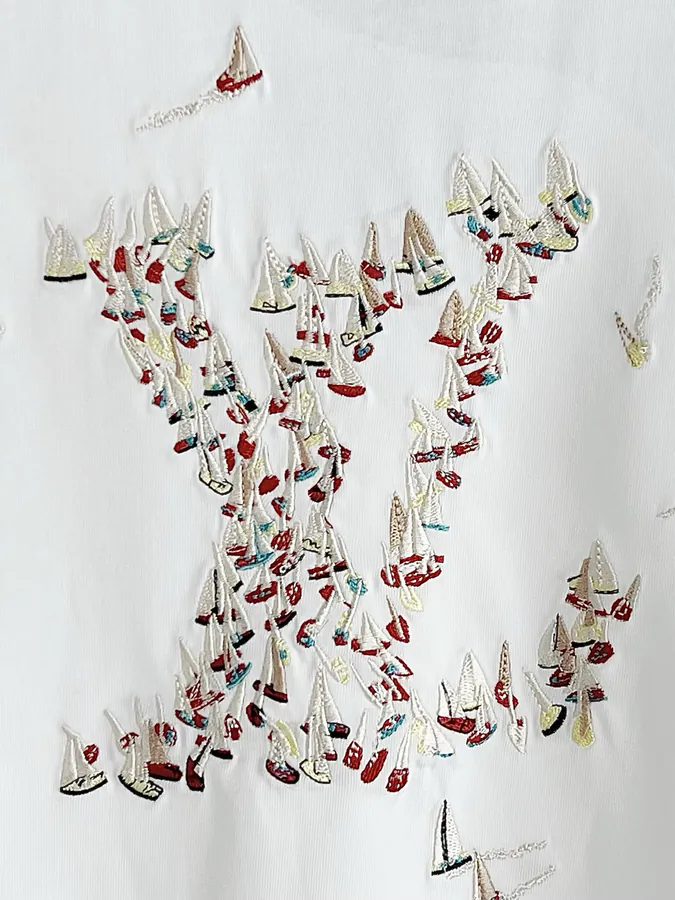 Louis Vuitton 2025ss New Stitched Sail Short Sleeve T Shirt