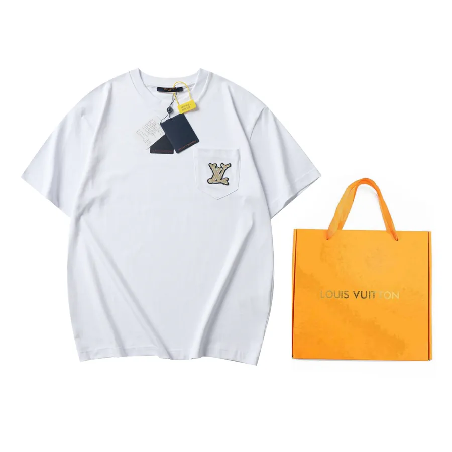 Louis Vuitton 2025 New Pocket Embroidery T Shirt