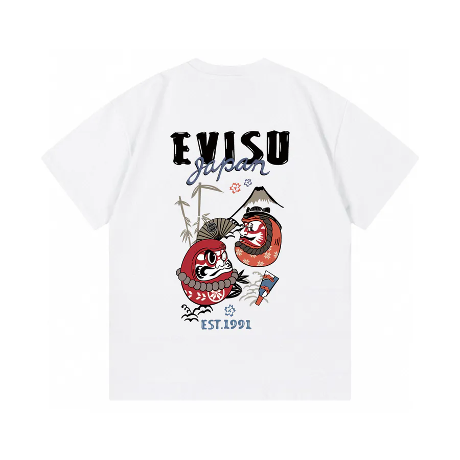 EVISU New Dharma Print Oversized T Shirt for Couples